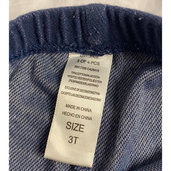 Toddler Navy Blue Jeggings Elastic Waist Size 3T - Picture 4 of 5